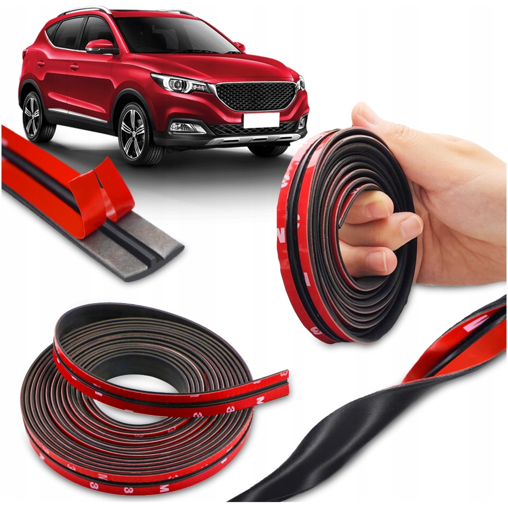 Universell självhäftande tätningslist för bilrutor EPDM 5 m 19 mm svart