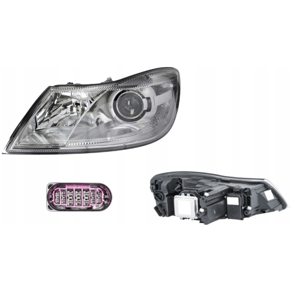 Vänster xenon strålkastare Hella Skoda Octavia II 10.2008-12.2013 1Z1941017T SS6923091H