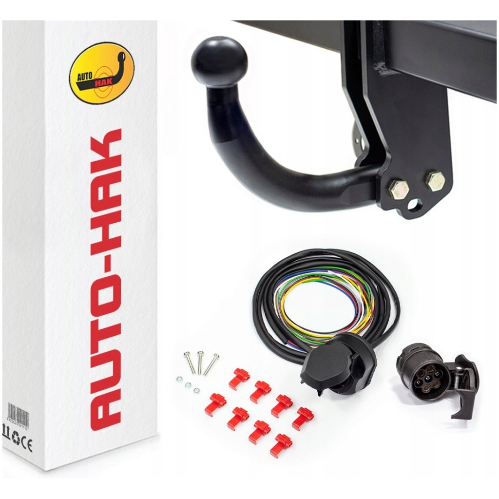 Dragkrok AutoHak Z-33 Mitsubishi Colt 2004-2012 5D, avtagbar + 13-pol TESAT + 13/7-adapter COLT0412