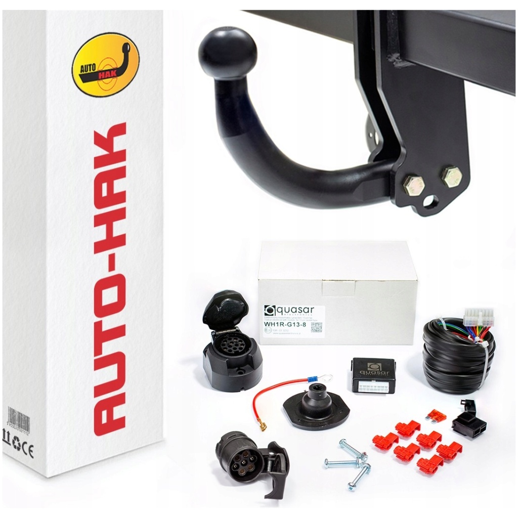 Dragkrok Volvo V50 Kombi 2004–2012 AutoHak L-23 + 13-pol elsats med modul WH1R-G13-8 + 13/7-adapter V5020042012