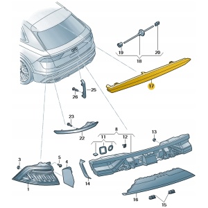 Audi OE tredje bromsljus 4M8945097 – original, nytt 15418601093 main