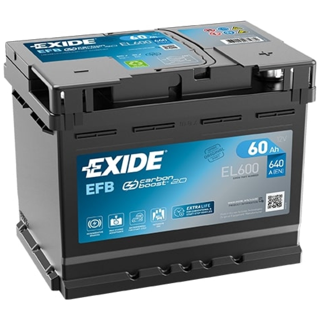 Exide Start-Stop EFB EL600 bilbatteri 12V 60Ah 640A P+ 5600VF