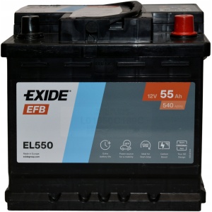 Exide EL550 EFB Start-Stop-batteri 12V 55Ah 540A P+ 000915105FA 17369701226 main