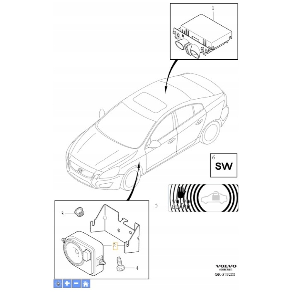Volvo alarmsiren OE 30659882 (utan lutningssensor)