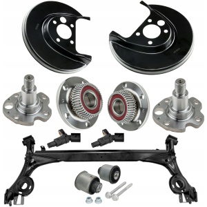 Bakre hjulupphängningsbalk/ram + hjullager & nav Audi A3 8L 1.9 TDI 1.6 1.8 1J0500051J 17623397100 main