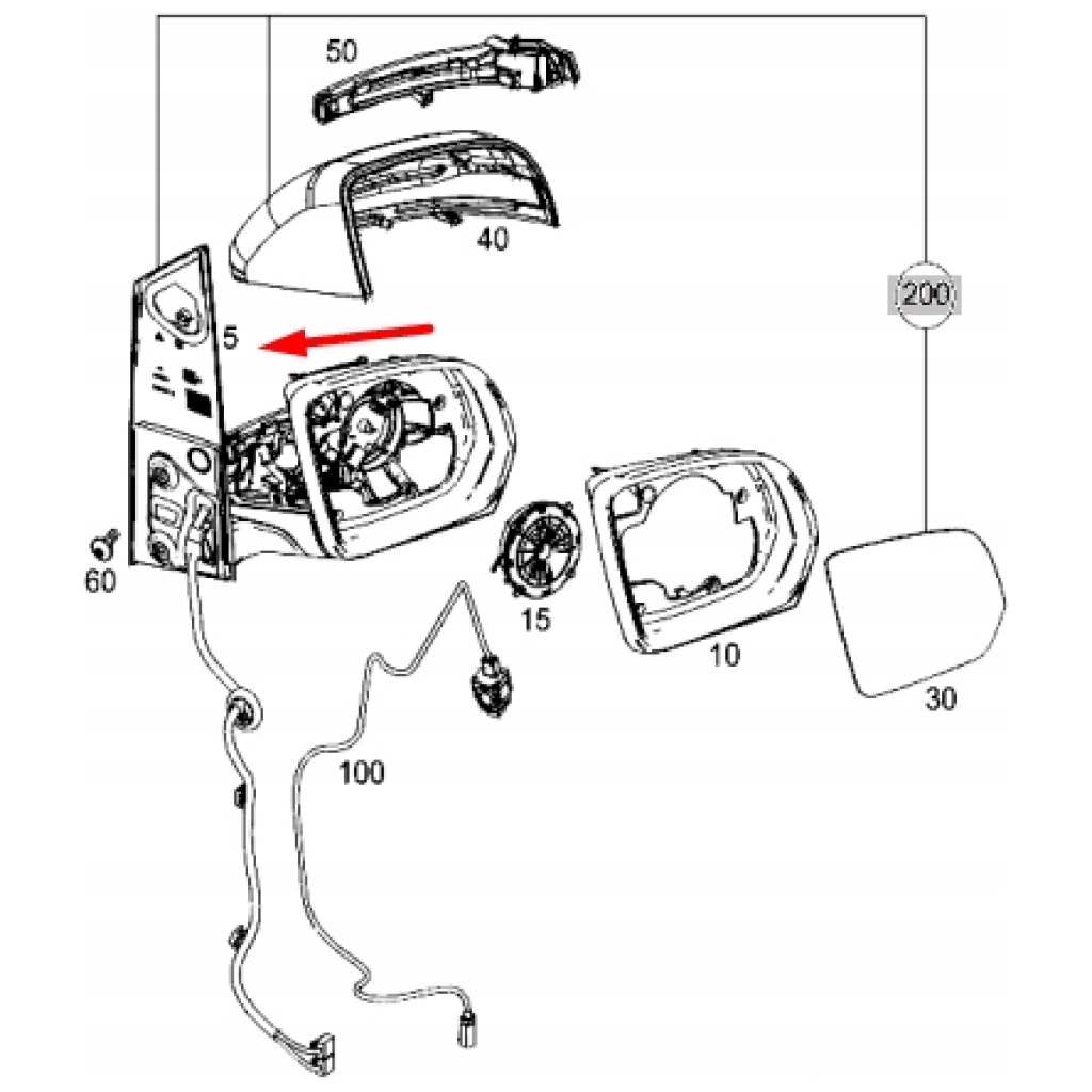 Ytterbackspegel höger fram Mercedes-Benz OEM A4478111100