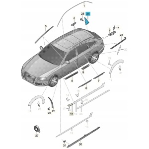 Audi 8K5853273Q5FQ täckkåpa hörn svart blank 18544186190 main